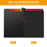 1 x RAW Customer Returns ABC life 7 pockets A4 expanding folder with upgrade grid pattern, document folder A4 expandable portable file folder compartment folder din A4 office school folder documents a4 folder organizer with snap fastener - RRP €12.99