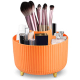 1 x Brand New Unaibber Make Up Organizer 360 Rotating Cosmetic Organizer, Circular Brush Organizer for Organizing and Storing Brushes and Lipsticks, Orange - RRP €20.4