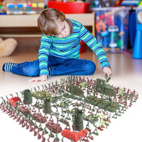 1 x RAW Customer Returns 290 pieces army soldier figures set, soldiers play set, military soldier toy figures, plastic army soldier figures military play set with soldiers, planes, tanks, flags for children 3  - RRP €24.59