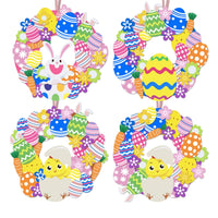 23 x Brand New YumSur 8 Pieces Easter Wreaths Craft Set for Children Creative Arts and Crafts DIY Craft Creative Sets for Crafting with Chick Rabbit Easter Decorations to Hang for Spring Easter Time - RRP €324.53