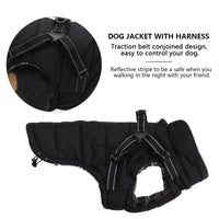 5 x Brand New MOREZI Winter Dog Jacket, Back Zipper Opening and Closing, with Reflective Striped Straps, Suitable for Small and Medium Dogs-Black-S - RRP €144.95