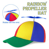 1 x RAW Customer Returns Aomig Propeller Hat, Colorful Propeller Hat, Helicopter Hat Propeller Cap, Helicopter Cap, Baseball Cap Party Hat for Adults - Size Adjustable - RRP €9.34