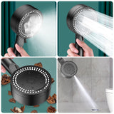 1 x RAW Customer Returns AlisaSun Shower Head with 1.5m Hose, Shower Head with Holder, Water Saving Shower Head and 8 Spray Patterns Hand Shower Holder 1.5m Hose  - RRP €21.6