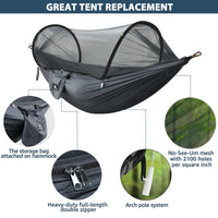 1 x RAW Customer Returns NATUREFUN Ultra-Light Travel Camping Hammock Mosquito Net Hammock 300 kg load capacity, breathable quick-drying parachute nylon 2 premium carabiners, 2 nylon slings included - RRP €33.99