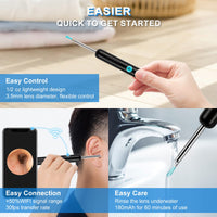 1 x RAW Customer Returns Earwax Remover Otoscope, Wifi Ear Cleaner Camera, IP67 Waterproof Ear Endoscope, Wireless HD Otoscope with 6 LED Lights for iPhone, iPad Android - RRP €27.22