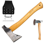 1 x RAW Customer Returns Xforst axe, hatchet, hand axe, splitting axe. With hickory handle, including hammer holder blade protection. Ideal for survival, bushcraft and outdoor. Model X-AH800. - RRP €28.5