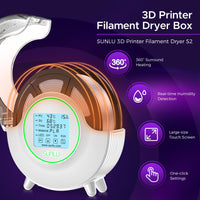 1 x RAW Customer Returns  Latest version SUNLU Filament Dryer, improved 3D printer filament dryer with fan, filament drying box, PLA PETG ABS TPU Nylon PA filament dryer box, Filament Dryer S2, white - RRP €69.99