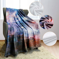 6 x Brand New Thick Blanket Soft Warm Cozy Flannel Fleece Sofa Blanket Cover Blanket Beautiful Purple Universe Galaxy Stars Nebula Wolf 150 x 200 cm - RRP €208.68