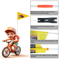 2 x Brand New GYHWOFUL 4 Pack Bicycle Pennants Children, Bicycle Flag - Dinosaur, Truck, Pirate, Red Flag, High Visibility Flag Children s Bicycle with Mounting Bracket, Bicycle Accessories, Children Outdoor Cycling - RRP €22.18