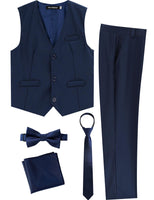 1 x RAW Customer Returns mintgreen Children s Suit Set Boys, Wedding Outfit Festive Formal Pageboy Prom Vest Trousers, Navy Blue, 158-164, Day 14 - RRP €46.07