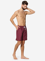 1 x RAW Customer Returns Ladeheid swim shorts men s comfortable swim shorts with wide elastic waistband and pockets swimming shorts board shorts LA40-129 Burgundy XXL  - RRP €24.99