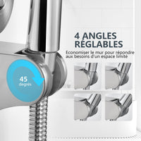 4 x RAW Customer Returns JOMOLA Shower Head Holder Without Drilling 4 Angle Adjustable Hand Shower Holder Vacuum Suction Cup Shower Head Holder Removable Wall Mount Shower Holder Nickel - RRP €72.44