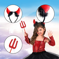 6 x Brand New OUMDON 4 Pieces Angel and Devil Headband, Red Devil Trident, White Angel Wand, Costume Party for Halloween Carnival Costume Accessory for Women and Children - RRP €73.56