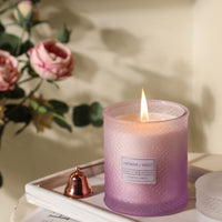 1 x Brand New LAVENDER VIOLET Scented Candle, Large Jar Candle Gift, 90 Hour Burning Time, 19oz - RRP €18.65