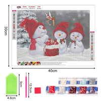 1 x Brand New Gohytal 5D Diamond Painting Snowmen, Christmas Diamond Painting Set for Adults, Children Diamond Painting Winter Snowman Advent Calendar Diamond Painting for Wall Decoration at Home, Christmas - RRP €7.04