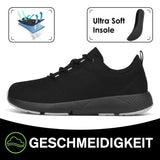 1 x Brand New Ulogu Sports Shoes Men Women Waterproof Running Shoes Lightweight Sneakers Fitness Sneaker Running Shoe, Black, Size 46 - RRP €40.33