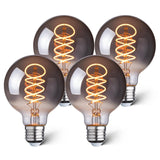 1 x RAW Customer Returns LED decorative light bulb E27, 1800K 4W 250LM mood light vintage Edison light bulb, retro filament bulb ideal for caf bar decorative nostalgia industrial design, dimmable G80 smoked glass 4 pieces - RRP €33.99