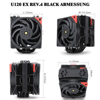 1 x RAW Customer Returns Thermalright U120EX REV.4 Black CPU Air Cooler, 6 Heat Tubes, TL - B12 Extreme PWM fan CPU Cooler, RPM 2150 RPM, for AMD AM4 AM5 Intel 17XX 1150 1151 1155 1200 2066, lga 1700, PC cooler - RRP €35.93