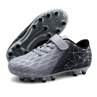 1 x RAW Customer Returns JABASIC Kids Firm Ground Football Shoes Boys Girls Sporty Football Shoes 35EU,Silver  - RRP €39.31