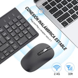 1 x RAW Customer Returns cimetech Wireless Keyboard and Mouse Combo, 2.4G Spanish 2 in 1 USB Ultra Thin Silent Mouse, for PC Laptops Computer Desktop Black  - RRP €26.63