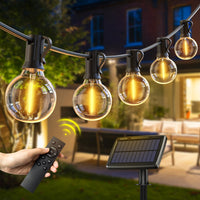 1 x RAW Customer Returns Avoalre Solar Fairy Lights Outdoor with Remote Control, IP44 Waterproof Outdoor Fairy Lights with 4 Modes Timer Function 4 Dimmable Brightness, G40 Warm White 19M Fairy Lights with 25 2 Bulbs for Garden Yard - RRP €57.04