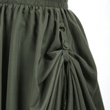 1 x RAW Customer Returns SCARLET DARKNESS Women s Medieval Renaissance Style Elasticated Waist A Line Skirt with Button and Belt, Dark Green, L - RRP €35.28