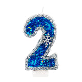 1 x RAW Customer Returns Birthday Candles Blue Glittering Number Candles, Cake Decoration for Birthday, Party, Wedding Anniversary - Number 1 - RRP €20.4