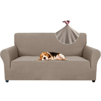 1 x RAW Customer Returns Ystyle 2-Seater Sofa Cover with Armrests, Stretch Anti-Scratch Sofa Cover for Cats and Dogs, Modern Universal Sofa Covers, Elastic Anti-Slip Stain-Resistant Armchair Cover, Sand - RRP €32.47