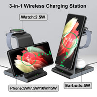 1 x RAW Customer Returns Aukvite for Samsung charging station, 3 in 1 wireless charger Samsung charging station for Samsung S24 S22 S22 Galaxy Z Fold 4 Flip 4, Galaxy Watch 5 charging station for Galaxy Watch 6 4 3, Galaxy Buds Gray  - RRP €35.99