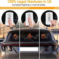 1 x RAW Customer Returns Funny Car Finger Light with Remote Control, Give the Bird Love Wave to Driver, Road Rage Signs, Middle Finger Gesture LED Light, Car Accessories for Men Women - RRP €14.18