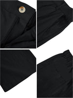 1 x RAW Customer Returns Wenrine Men s Long Linen Cotton Casual Trousers with Pockets Linen Trousers Casual Black M - RRP €30.13