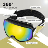 1 x RAW Customer Returns Odoland OTG Ski Goggles for Kids, UV Protection and Anti-Fog Lens for Children and Youth, Double Spherical Lens Snowboard Goggles Perfect for Skating Skiing Snowboarding for Boys and Girls BL - RRP €23.8