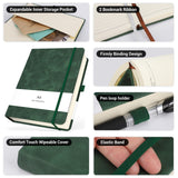 1 x RAW Customer Returns Yarotm Notepad A4 Lined - 100GSM Paper Thick Diary with 360 Pages - Notebook A4 Lined - Dark Green Pu Leather Hardcover Notebook a4 - Ruled Notebook A4 - RRP €25.78