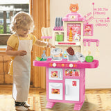 1 x RAW Customer Returns deAO children s kitchen My Little Chef 69 PCS kitchen play set toy with sounds and light, steam contains fruit, vegetables, food cookware, microwave, oven, refrigerator and hob toys - RRP €45.19