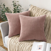 1 x RAW Customer Returns MIULEE Set of 2 Cushion Covers Corduroy Cushion Cover Decorative Pillowcase Sofa Cushion Couch Cushion Throw Pillow Decorative Pillowcase Decorative Cushion Cover with Hidden Zipper 40 x 40 cm Skin Powder - RRP €20.87