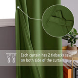 1 x RAW Customer Returns DWCN Opaque Curtains with Curtain Tiebacks Blackout Curtains with Eyelets 2 Pieces Thermal Curtain for Living Room, Bedroom, Olive Green, 228 x 117 cm H x W  - RRP €38.99