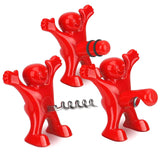 1 x Brand New Yisscen Wine Bottle Stopper Set, 3 Pieces Wine Stopper Wine Bottle Corkscrew, Funny Happy Red Man Bottle Opener Beer Bottle Opener, Used for Father s Day, Bar Party - RRP €20.4