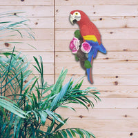 2 x Brand New Parrot Statue Resin Macaw Animal Wall Sculpture Room Or Garden Wall Decoration - RRP €40.8