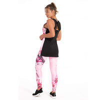 1 x RAW Customer Returns DRZHEAM Women s 2 Piece Casual Skull Outfits 3D Printed Hollow Tank Tops Yoga Leggings Jogger Sets Activewear Pink, M  - RRP €30.99