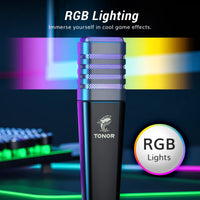 1 x RAW Customer Returns TONOR RGB USB Microphone, Cardioid Condenser Computer PC Mic with Tripod Stand, Pop Filter, Shock Mount for Gaming, Streaming, Podcasting, YouTube, Voice Over, TC30S - RRP €39.34