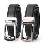 1 x RAW Customer Returns WERFORU Pack of 2 men s leather belts, automatic leather belts for suits and leisure, ratchet belts for men with automatic buckle - RRP €21.17