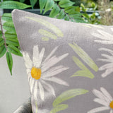 1 x RAW Customer Returns MIULEE Pack of 4 Cushion Covers Outdoor Waterproof Linen Pillow Waterproof Pillowcase Printed Cushion Cover For Tent Park Bed Sofa Chair Bedroom Decorative Balcony 45x45cm Gray Floral - RRP €22.54