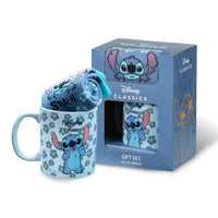 1 x RAW Customer Returns Disney Cup and Socks Women s Set Stitch Gift Set Blue Stitch  - RRP €19.99