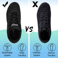 2 x RAW Customer Returns Knixmax Outdoor Extra Wide Running Shoes for Wide Feet Diabetic Shoes Walking Shoes Lightweight and Breathable Trainers Comfortable Sneakers Men Women Black EU40 - RRP €87.98