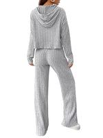 1 x RAW Customer Returns GORGLITTER Trousers and Pullover Set Women s Knitted Set Two-Piece Outfit Long Sleeve Hoodie and Trousers Set Jogging Suit Leisure Suit Light Gray S - RRP €40.33