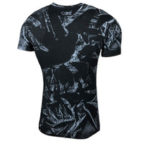 1 x RAW Customer Returns Men s Round Neck Tee Regular Slim Fit O Neck Vintage T-Shirt Short Sleeve Design Fashion Top Print Shirt B-10184, Color Black 1, Size XL - RRP €31.2