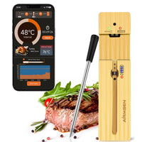 1 x RAW Customer Returns AIRMSEN Meat Thermometer Wireless, 110m Bluetooth Grill Thermometer with IPX7, Digital Meat Thermometer for Oven Grill Kitchen BBQ Oven Rotisserie, Perfect Meat Enjoyment via App - RRP €49.16