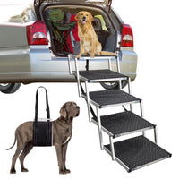 1 x RAW Customer Returns Dog stairs car, dog ramp car foldable, pet stairs, 5 steps dog ladder up to 70kg, ramp dog stairs for small, medium, large dogs - RRP €99.99