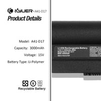 1 x RAW Customer Returns K KYUER 45Wh A41-D17 Laptop Battery for Medion Akoya E7411 E7415 E7416 E7417 E7418 E7419 E7420 E7421 E7421 E7423 E7424 E7425 P7637 P7639 P7641 P7645 P7653 Erazer P7640 P7643 P 7644 P7647 P7648 P7651 P7652 - RRP €32.66