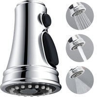 1 x RAW Customer Returns Hibbent 3 modes shower head kitchen faucet replacement pull-out, shower head kitchen faucet compatible with Moen, Delta, Kohler faucets, dishwashing spray replacement head with 9 adapters, G1 2, chrome - RRP €16.99